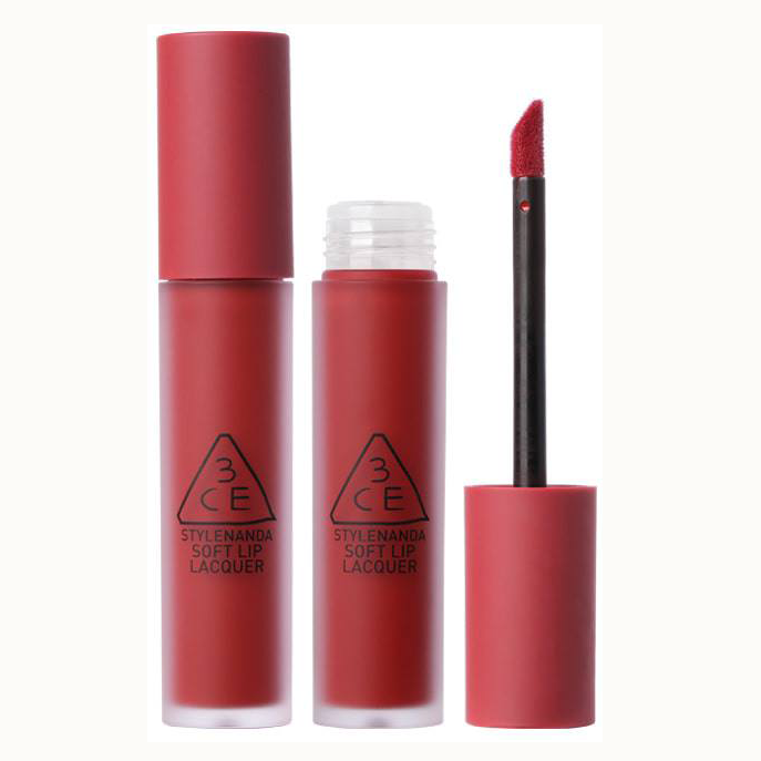 Son kem lì 3CE Soft Lip Lacquer Perk Up – Đỏ Hồng Trầm